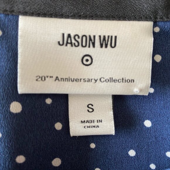 JASON WU 20th Anniversary Collection Navy Blue Polka Dots Sheer Dress Small - Picture 2 of 6